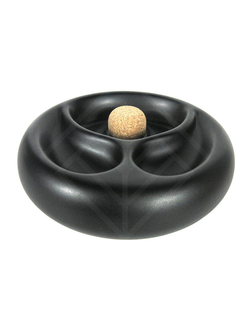 Scrumiera Pipe ceramic black/matt 2 rests